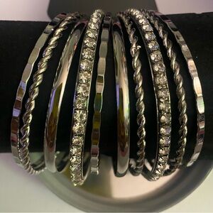 Kohl's Silver Multi-Layered Bracelet Set NWT